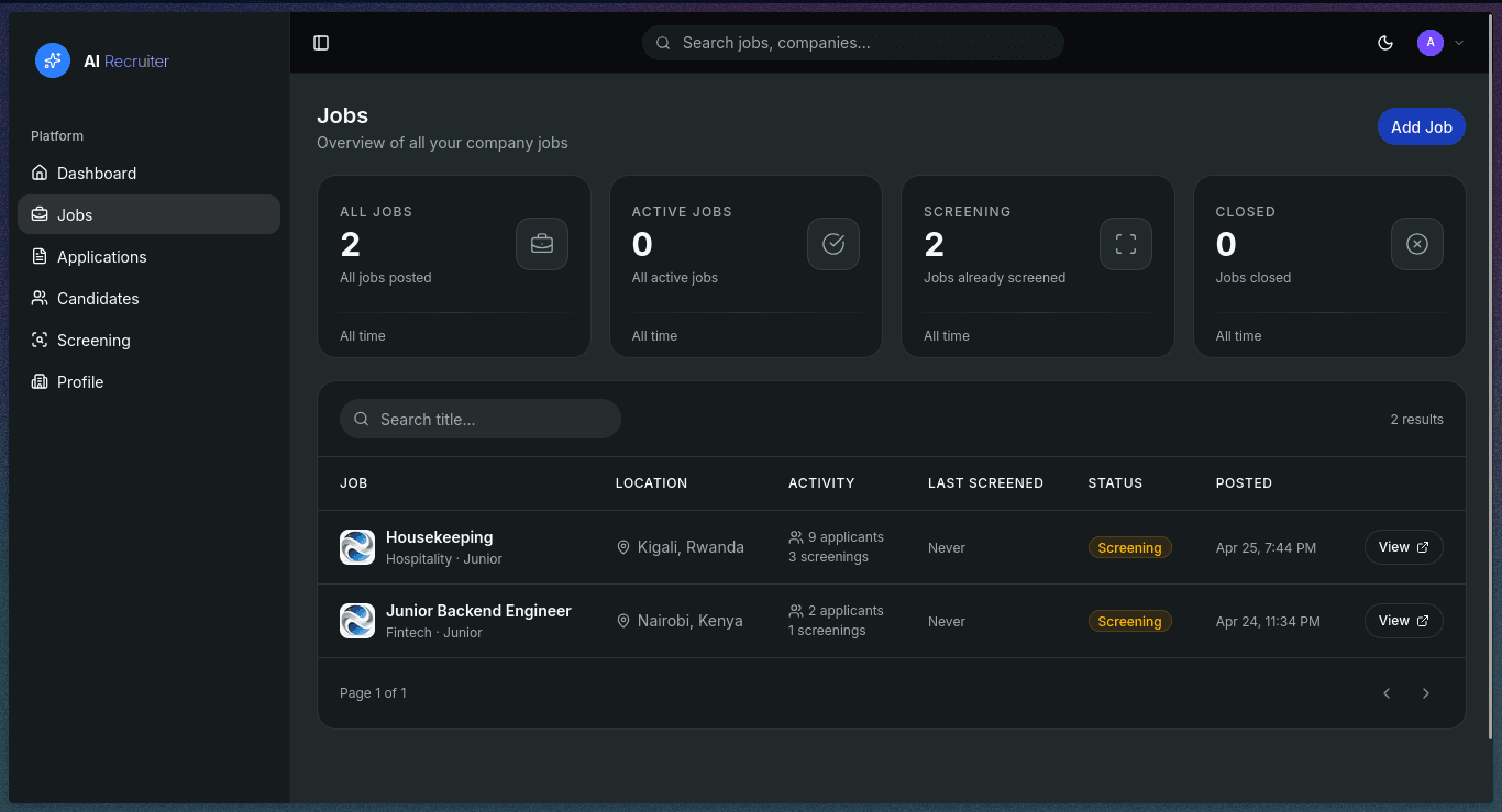 AI Recruiter Platform — screenshot 3