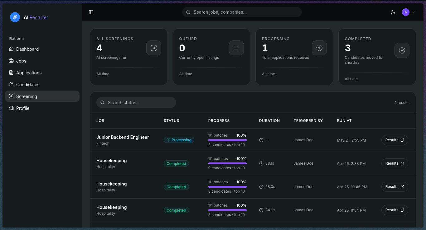AI Recruiter Platform — screenshot 5